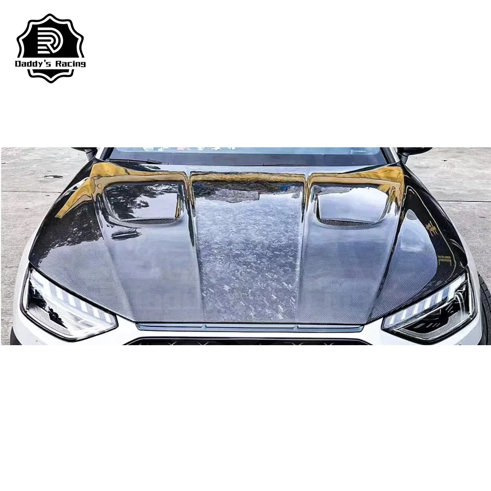 DD Style Carbon Fiber Hood Fit For A4L RS4 2017 2022 Front