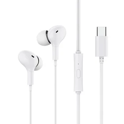 USB Type - C Wired Hi - Res Audio Earphones with In - Ear Mic (White Type C)