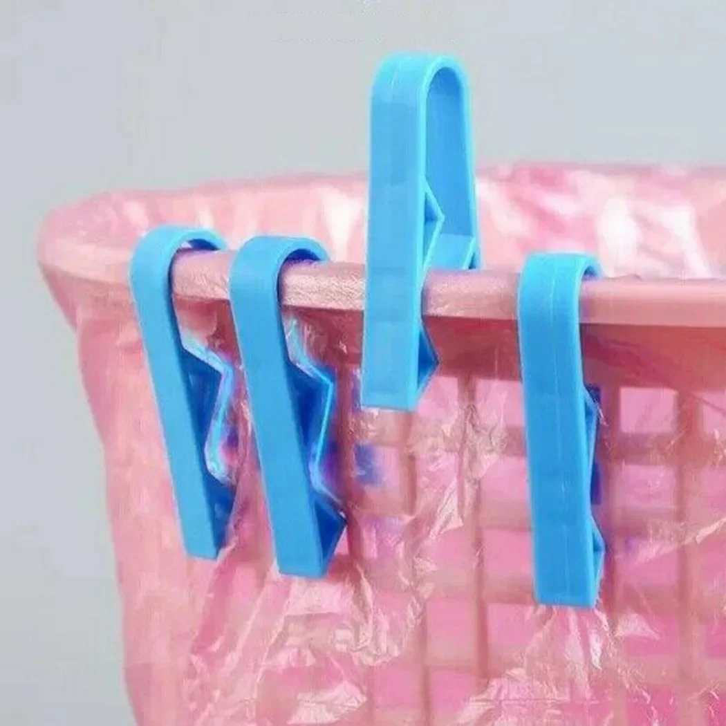 4/10PCS Plastic Dustbin Bag Clips Kitchen Accessories Waste Bin Trash Bag Fixed Clip Home Organizer Garbage Can Lock Holder Clip sealing clips