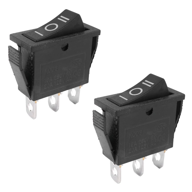 

2X AC15A/250V 20A/125V 3 Pin SPDT ON-OFF-ON 3 Position Snap Rocker Switch