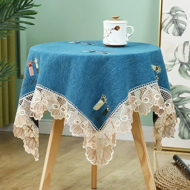 

Lace Chenille TeaCircularCloth Square