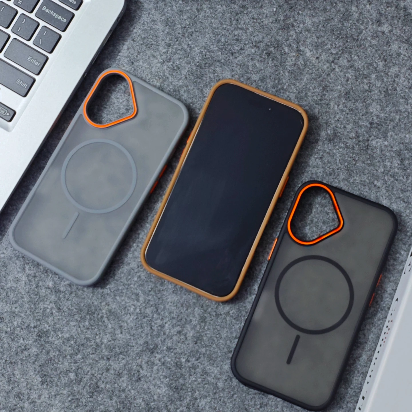 Luxury Matte Translucent Shockproof Magnetic Phone Case with Magsafe Wireless Charging Support