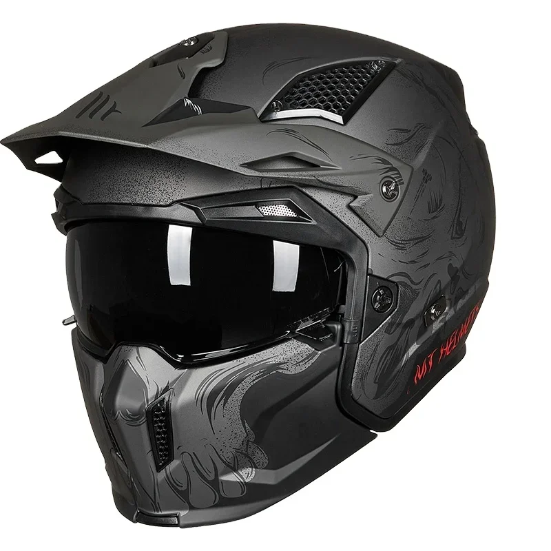 

Fastrider Off-road Motorcycle Helmet Riding Full Face Helmet Variable Half Unique Fashion Style Personality Unisex Retro Helmet