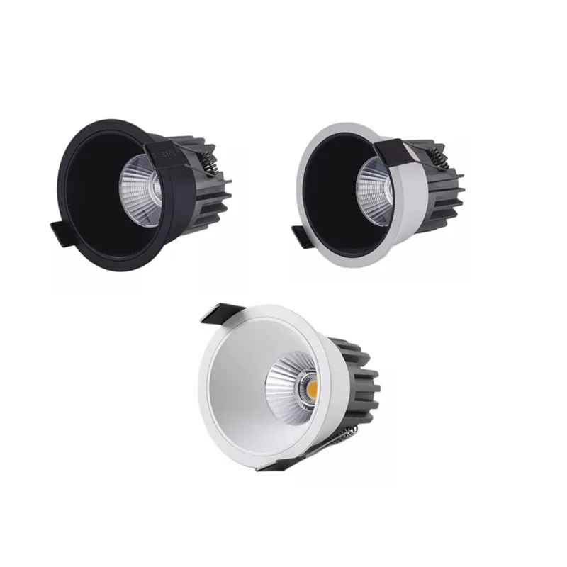 

Round dimmable COB LED Downlight 7W 12W 15W 18W Recessed LED ceiling spotlights AC 110V 220V indoor lighting