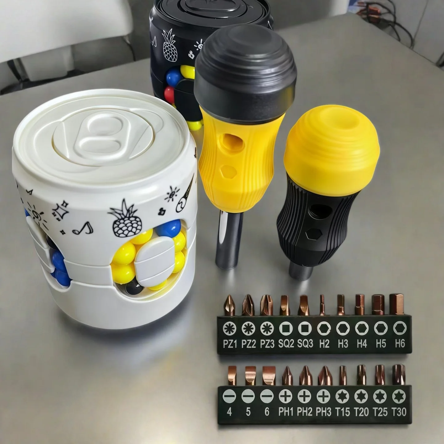 Kit de tournevis de précision 20 pièces avec manche rotatif