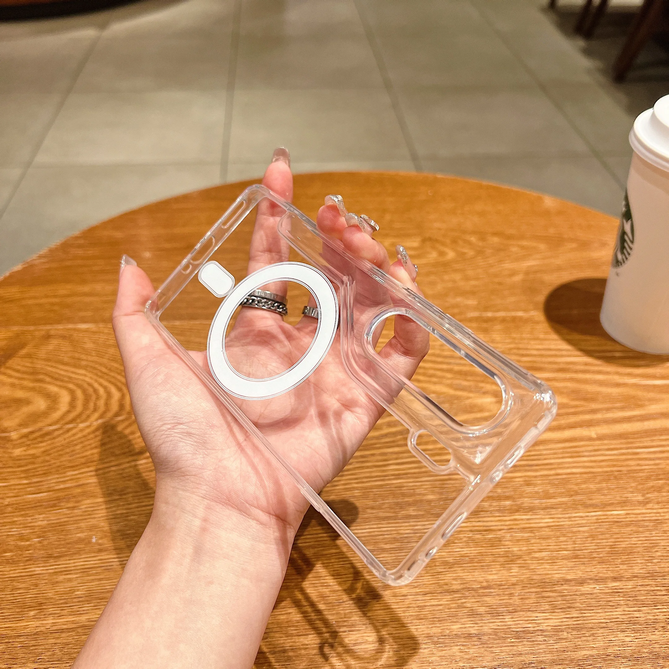 Magnetic Crystal Clear Acrylic Back Case - Shockproof and MagSafe-Compatible Cover