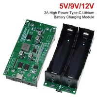 Type-C 15W 3A 18650 Lithium Battery Charger Module DC-DC Step Up Booster Fast Charge UPS Power Supply / Converter 5V 9V 12V 1
