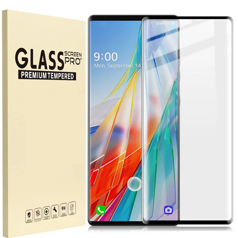Per Lg Wing Velvet 2/1Pack Vetro 3D Curvo Protezione Dello Schermo Copertura Completa Pellicola Protettiva Per Lg Wing Lg Velvet 5G Proteggi