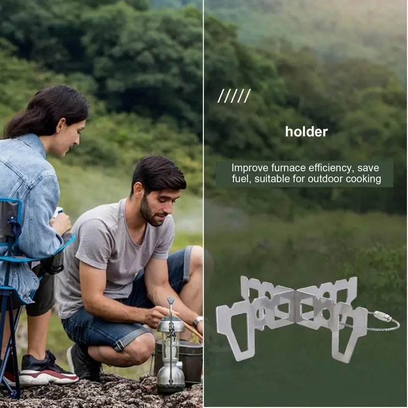 Outdoor Titanium Alcohol Stove Rack Outdoor Camping Stand Support Rack Stove Rack Cross Stand Support Cookware Accessories