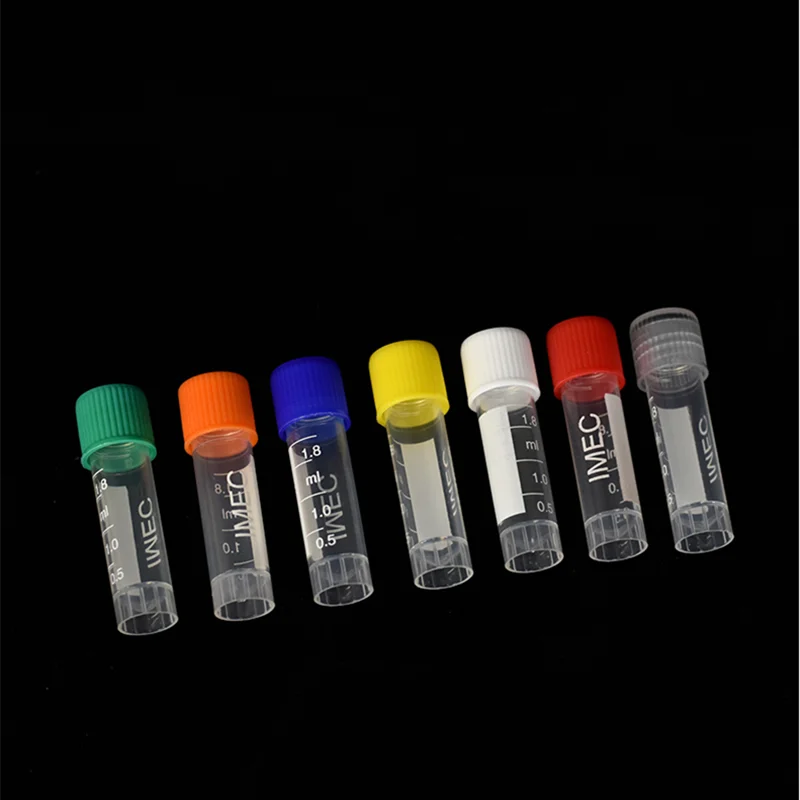 1.8ml(2ml) Graduated Lab Plastic Freezing Tube Cryo Preservative Tube Sample Cryovial With Cover 100-500Pcs/Lot plastic test tubes