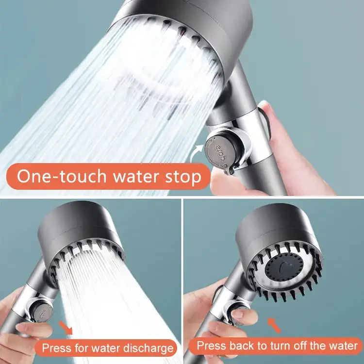 Massage And Skin Beauty Multifunctional Shower Head High Pressure 3-mode Handheld Shower Head Anti-clog Nozzles