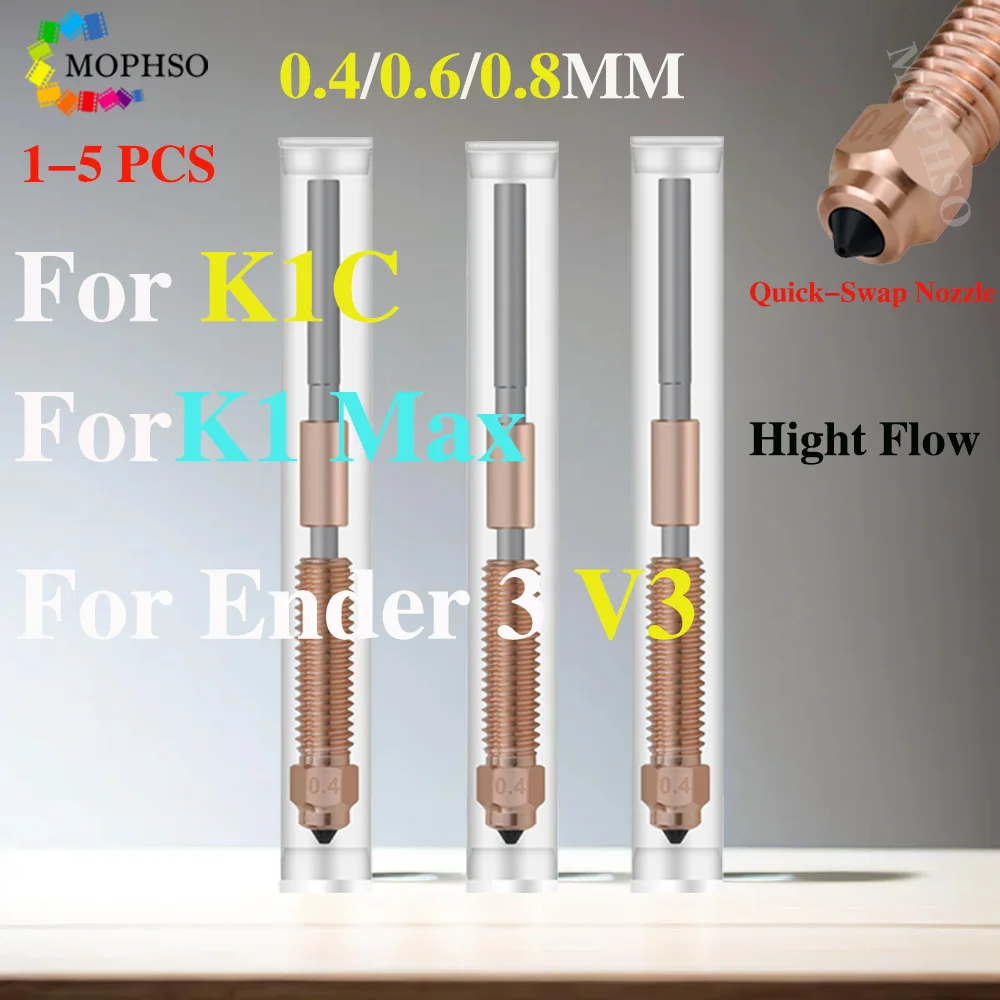 Creality k1c 노즐 퀵 스왑 고유량 인쇄 핫엔드 깍지, Creality K1/K1 Max Ender-3 V3, 3D 프린터용 깍지