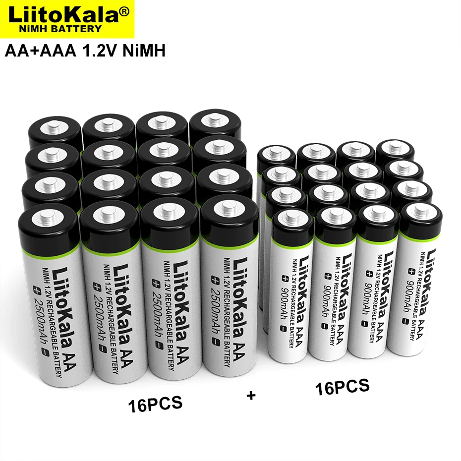 

Liitokala Original 1.2V AA 2500mAh AAA 900mAh Ni-MH Rechargeable Battery For Temperature Gun Remote Control Mouse Toy Batteries