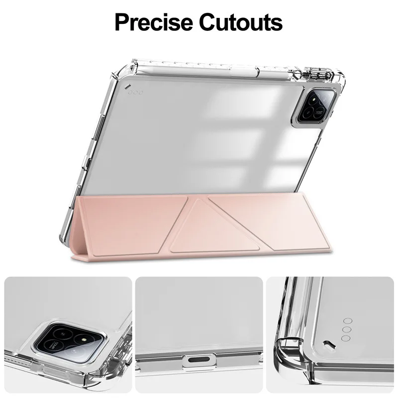 Clear Hard Acrylic Tablet Case with Pencil Holder and Stand Feature