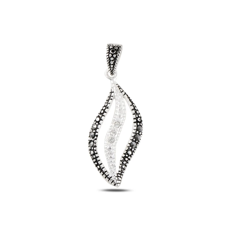 

Silver 925 Sterling Marcasite & Zircon Crystal Pendant