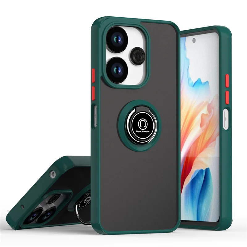 Armor Matte Shockproof Case with Magnetic Ring Holder & Stand Feature