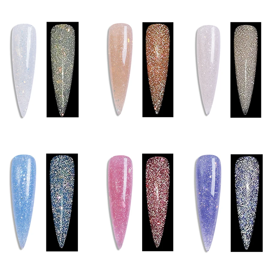 Jillnails Glitter Shimmer Milky Hard Gel Builder Nail for Nails Extensions 100g Royal Blue Pink  UV LED Camouflage  Selfleveling 4