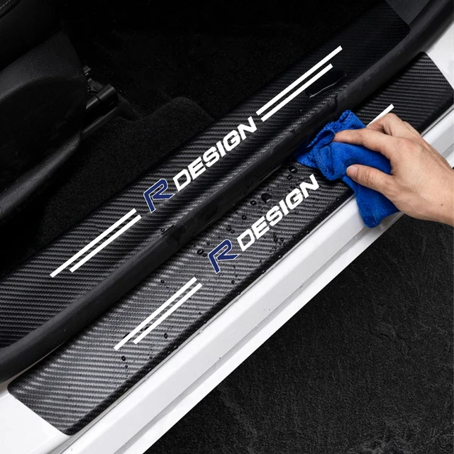 4pcs Car Door Sill Protector Stickers For Volvo S60 S90 V40 V60