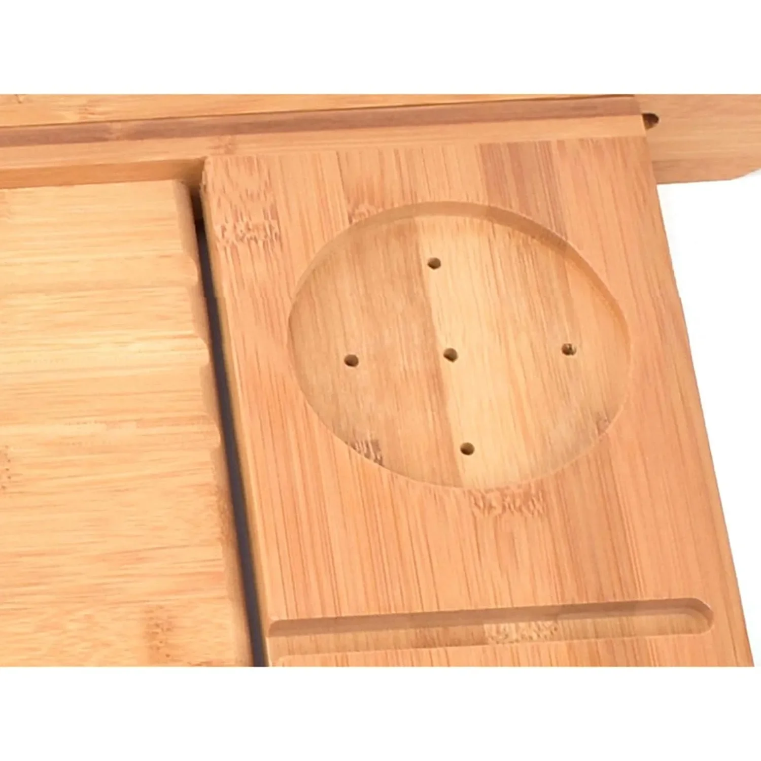 Bamboo Bath Tray Bathtub Caddy,Luxury Expandable Tub Holder Rack with Wine Glass Holder,Shower Reading Pad Holder W/Phone Slot 6
