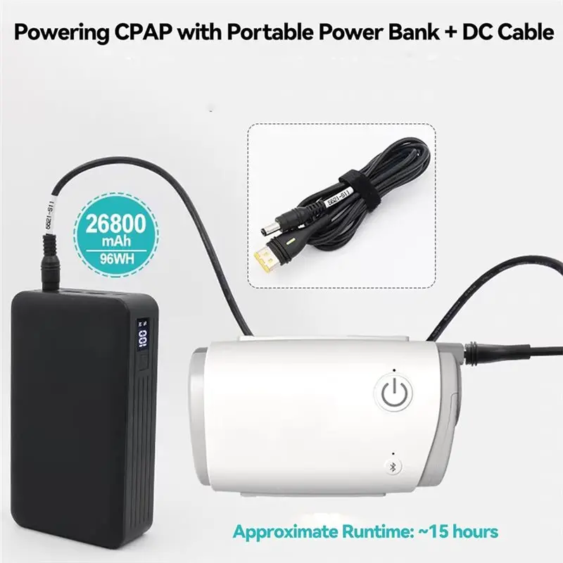 【HAPPY】Resmed Airsense 11& Airmini CPAP용 DC24V 전원 코드, 5.5Mm 커넥터 포함, 24V 배터리/전원 스테이션 포함(12용 아님)