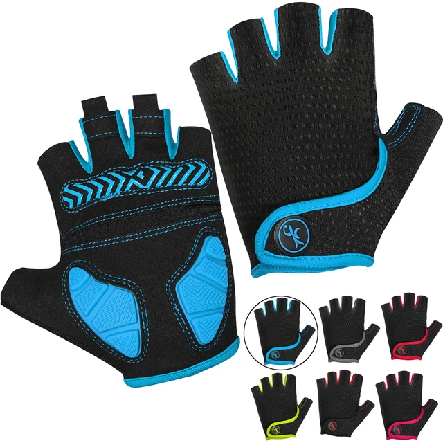 MOREOK Mountain Bike Gloves Half Finger 5MM Silicone Gel Pads Shock-Absorbing Non-Slip Cycling Gloves for MTB Road Biking Men Wo 1