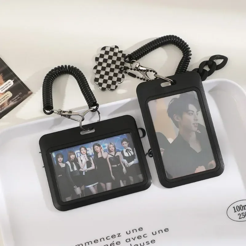 3 inch Card Holder Black Style Kpop Photocard Holder Photo Card Bag Pendant School Stationery card holder credit card holder photo card holder card protector idol card protector memory card protector photo card binder
