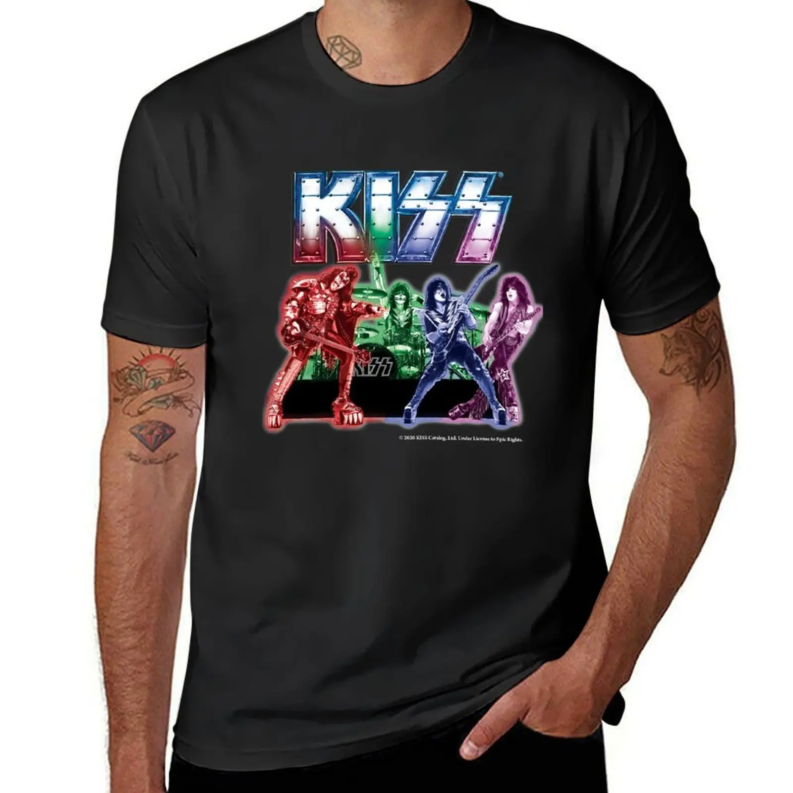 KISS band T-Shirt vintage funnys mens cotton t shirts