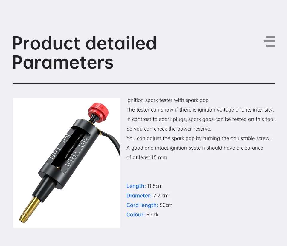 Adjustable Iron Car Spark Plug Tester High Energy Ignition System Coil Discharge Wire Circuit Diagnostic Tool auto battery tester