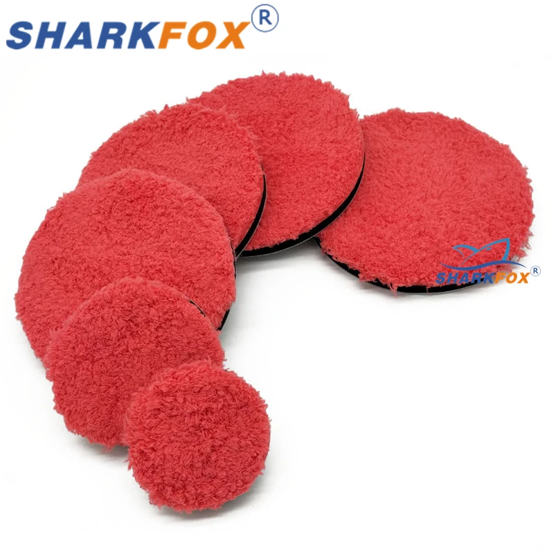 Car Polishing Pad Sharkfox 3-7" Car Polishing Pad Microfiber ing Pad Removing Wax er Kit Replaceable Polishing Disk For Car Polisher