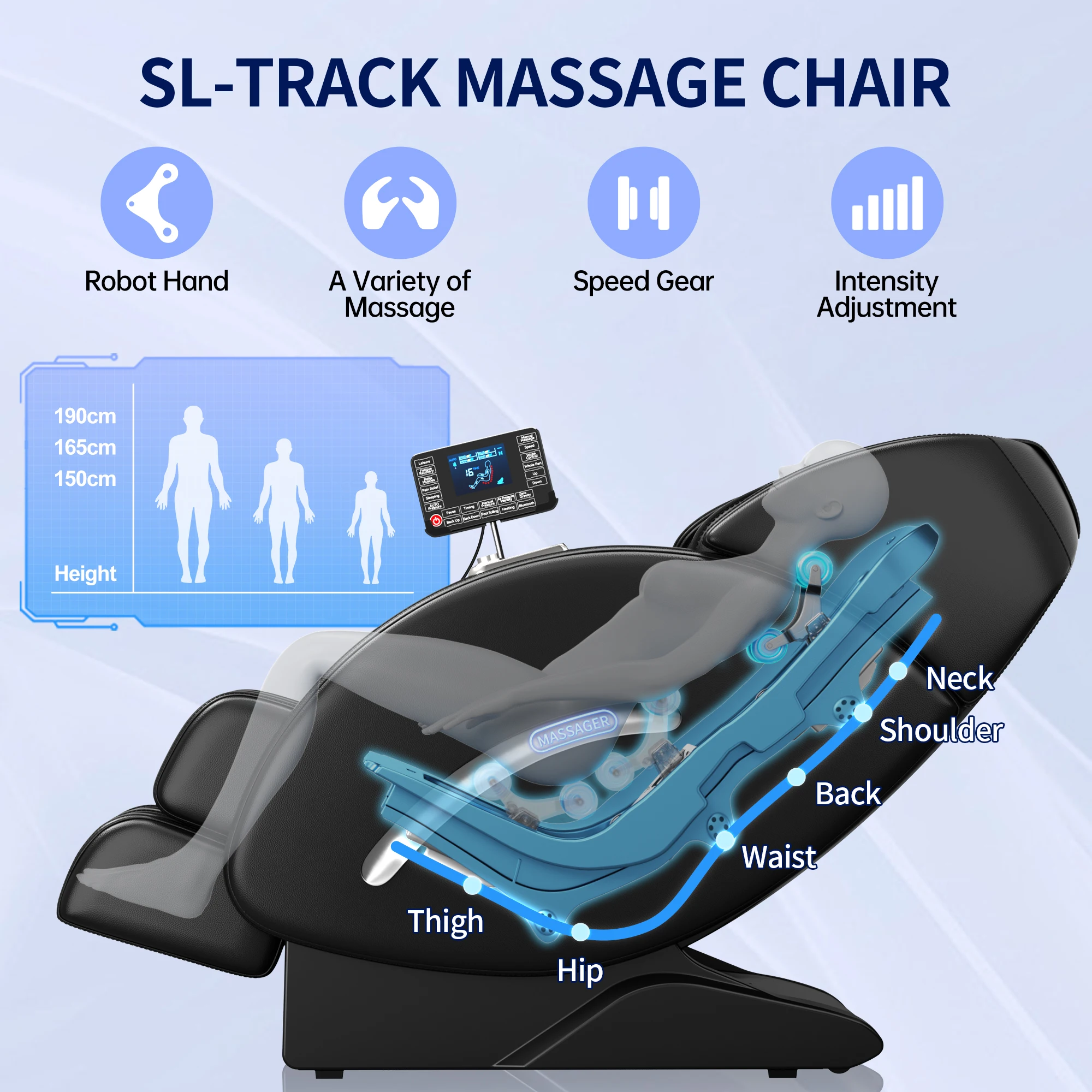 1 Year Warranty USA Local Delivery  3D Airbag Zero Gravity full body Massage Chair Home 3D Foot Roller Shiatsu Office Chair 4