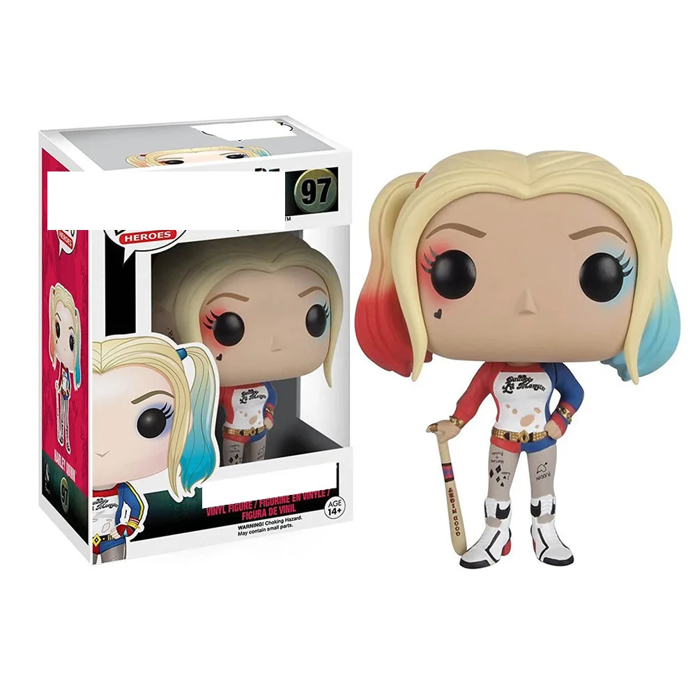 Figura Funko Pop Figura Harley Quinn Figura Escuadrón Suicida Figura Estatua del Joker Modelo Anime Adorno de escritorio hecho a mano Caja de color Juguete Regalos