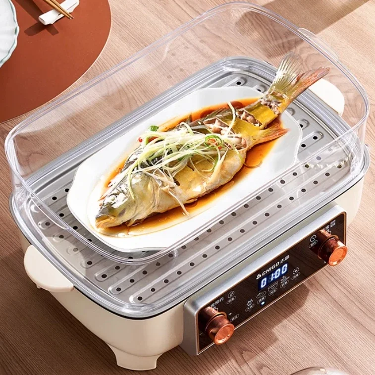 Electric steamer household intelligent reservation three-layer large capacity fully automatic steaming and cooking 2