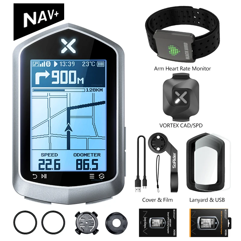 XOSS NAV PLUS GPSサイコン 4点セット 日本語サポート XOSS NAV+ナビプラスNAV2プロバイクコンピュータ