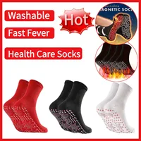 1pair Warming Self-Heating Massage Socks Mugwort Thermal Health Care Socks Foot Massager Warm