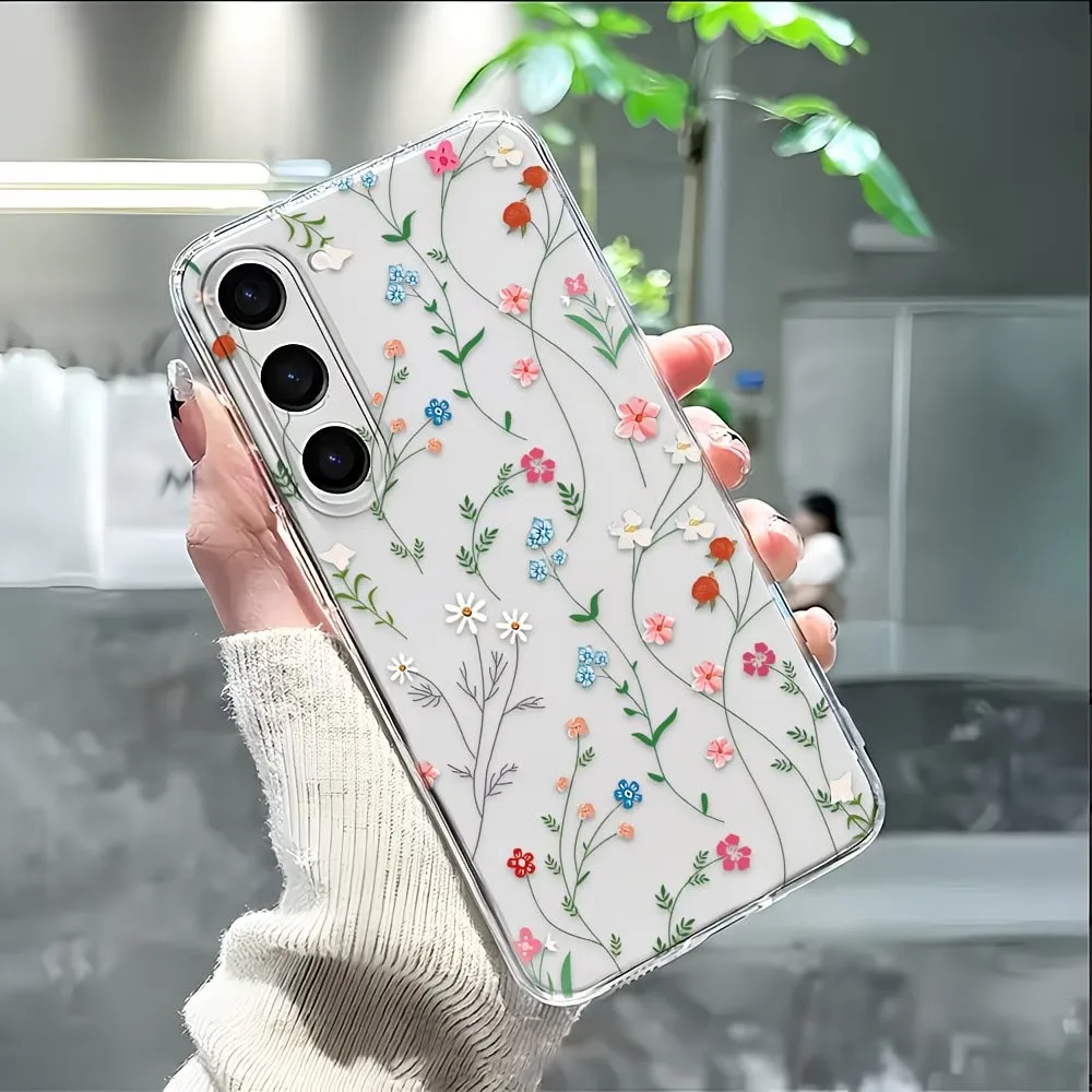 Wild Vine Floral Clear TPU Soft Silicone Phone Case