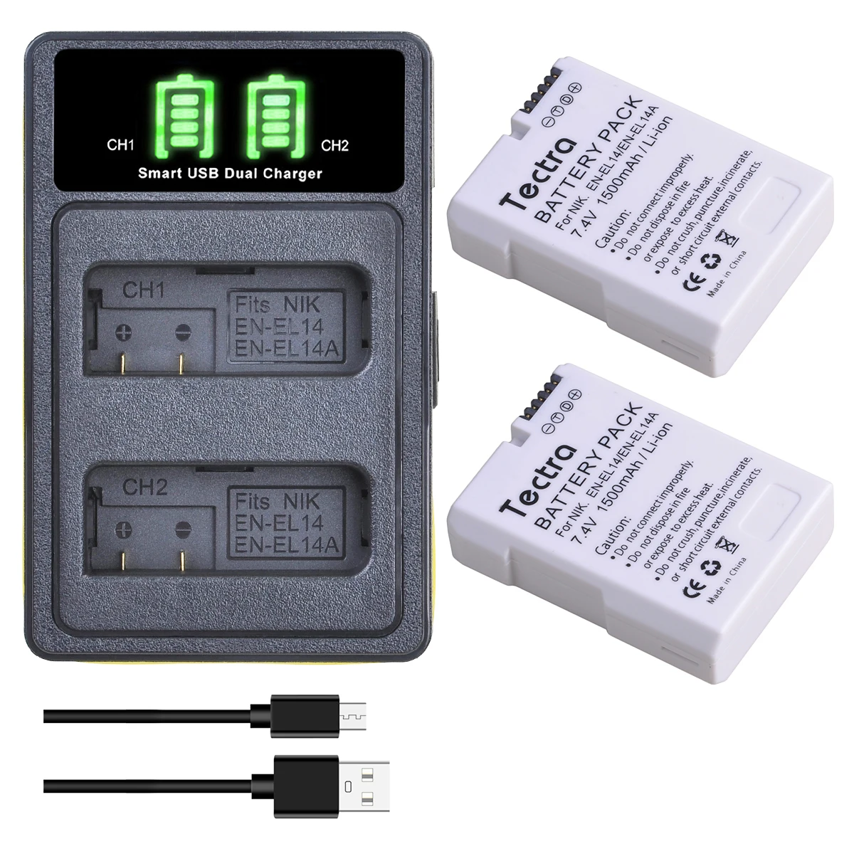 

1500mAh EN EL14 EL14A battery + LED charger for Nikon Coolpix P7100 P7700 P7800 D3100 D3200 D3300 D3500 D5100 D5200 D5300