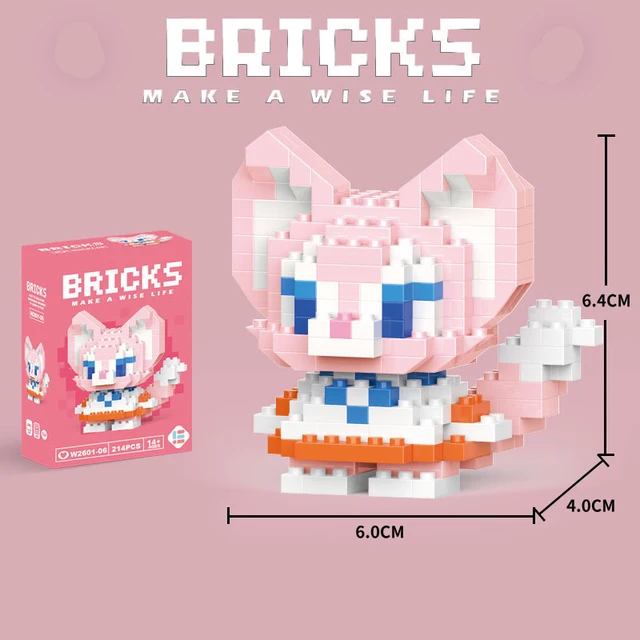 Disney Mickey Minnie Cartoon Doll Building Blocks Elsa Winnie the Pooh Stitch DIY Action Doll boys girls toys birthday gifts 3