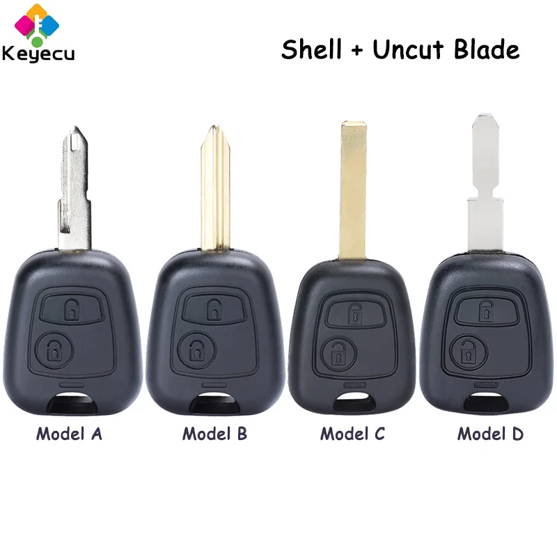 

KEYECU Remote Control Car Key Shell Case With 2 Buttons Fob for Peugeot Partner Expert Boxer 307 107 207 407 106 206 306 406