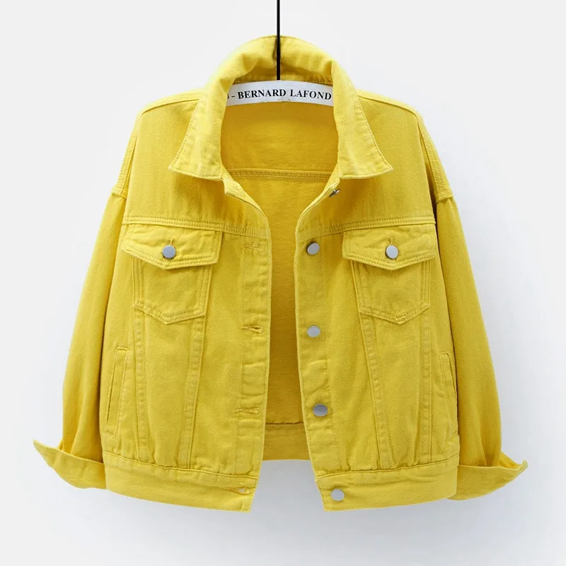 

Harajuku Black Denim Jacket Women Spring Autumn Korean Wild Loose Pocket Short Jeans Coat Female Casual Student Outerwear G2098