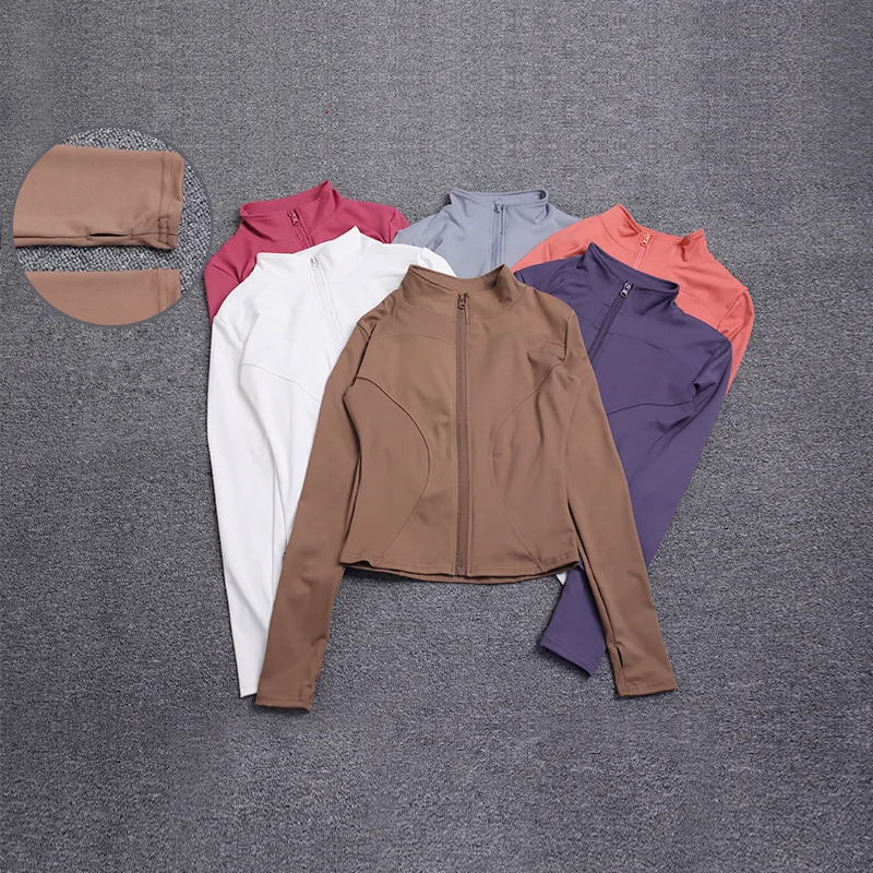Women Sport Jacket Long Sleeve Shirt Workout Coat Gym Training Clothing Yoga...