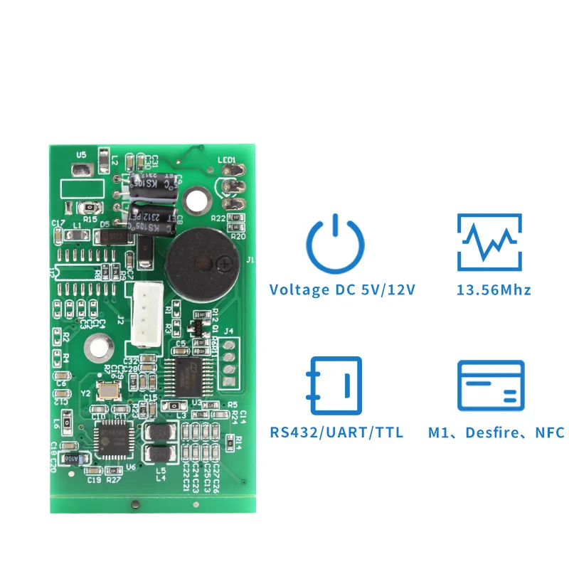 

13.56Mhz IC M1 Card ISO14443A RS232 UART Interface NFC Serial Communication RFID Card Reader Module