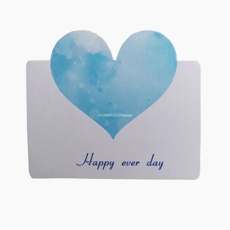 1pcs Mixed Color LOVE Heart Shape Greeting Card Valentines Day Gift Wedding Invitations Card Romantic Message Thank You Cards
