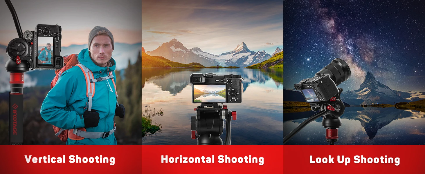 IFOOTAGE Cobra 3 Strike Monopod One Touch Lifting Videography Aluminum Monopod A