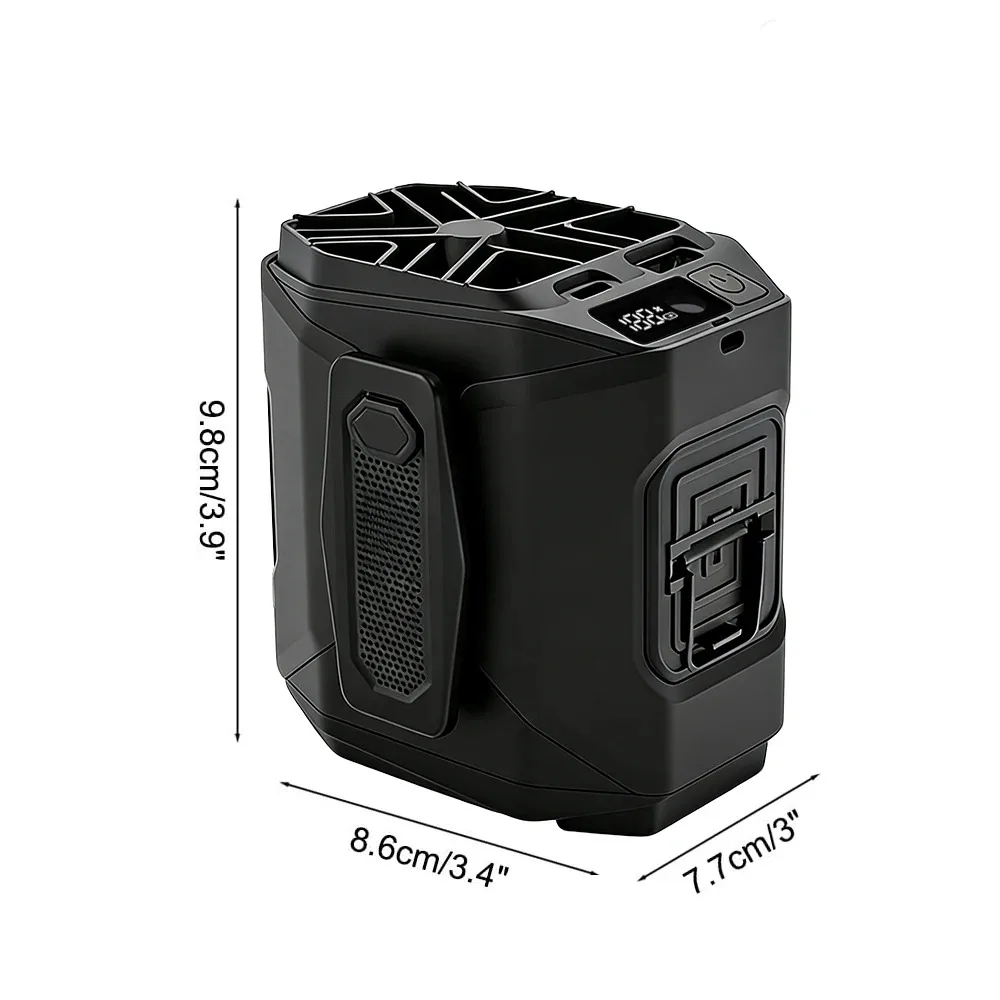 Ventilateur portable de ceinture 10000 mAh avec batterie externe, éclairage LED, ventilateur de cou suspendu, 5 vitesses, flux d'air puissant, ventilateur de refroidissement pour le travail en extérieur 6