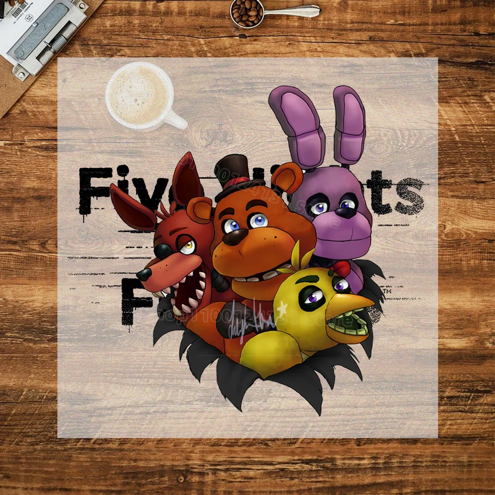 FNAF-Inspired Heat Transfer Stickers for Clothing - T-Shirt DIY Anime Patches Collection