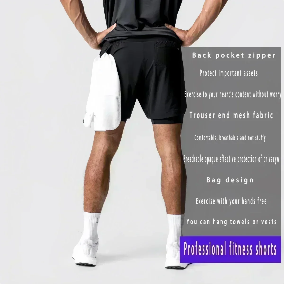 in Men's Sports Shorts Gym Workout Running Performance