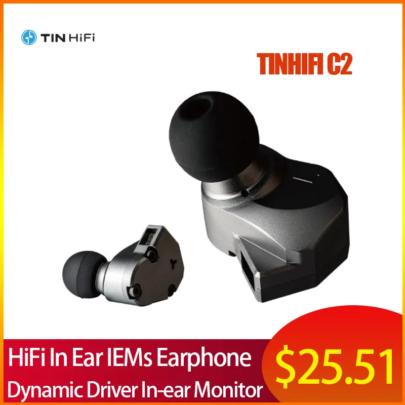 

TINHIFI C2 In-Ear Wired Earphone IEM LCP PU Composite Diaphragm DD 0.78 2pin CNC Metal Hifi Earphone Mech Warrior Dynamic Driver