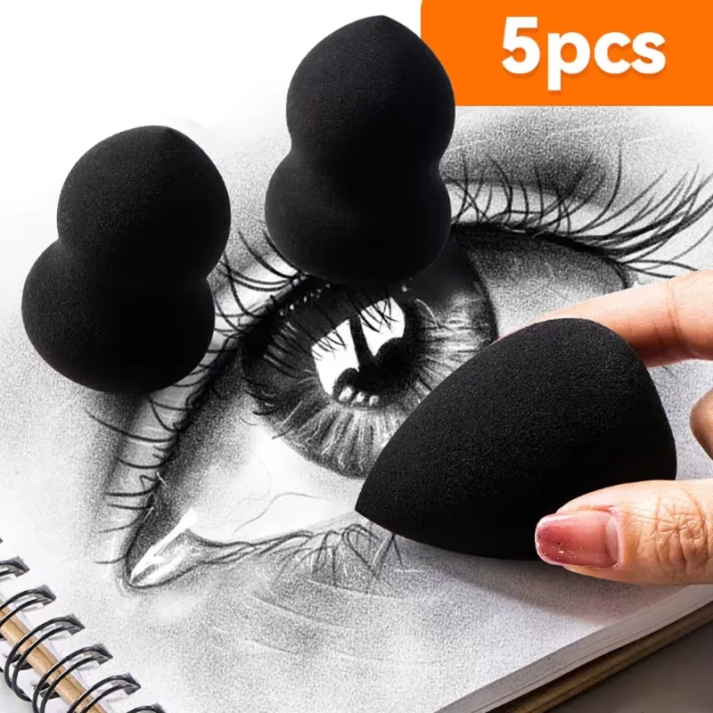 1/2/5pcs Art Sketch Blending Sponge Black Charcoal Pencil Sketching Rubbing/Wiping Cotton Painting Special Eraser Highlight Tool 1