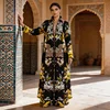 Miyake Pleated Long Sleeve Turndown Collar Cardigan Fashionable Printed Abaya Women 2026 New Dubai Designer Elegant Loose Coats