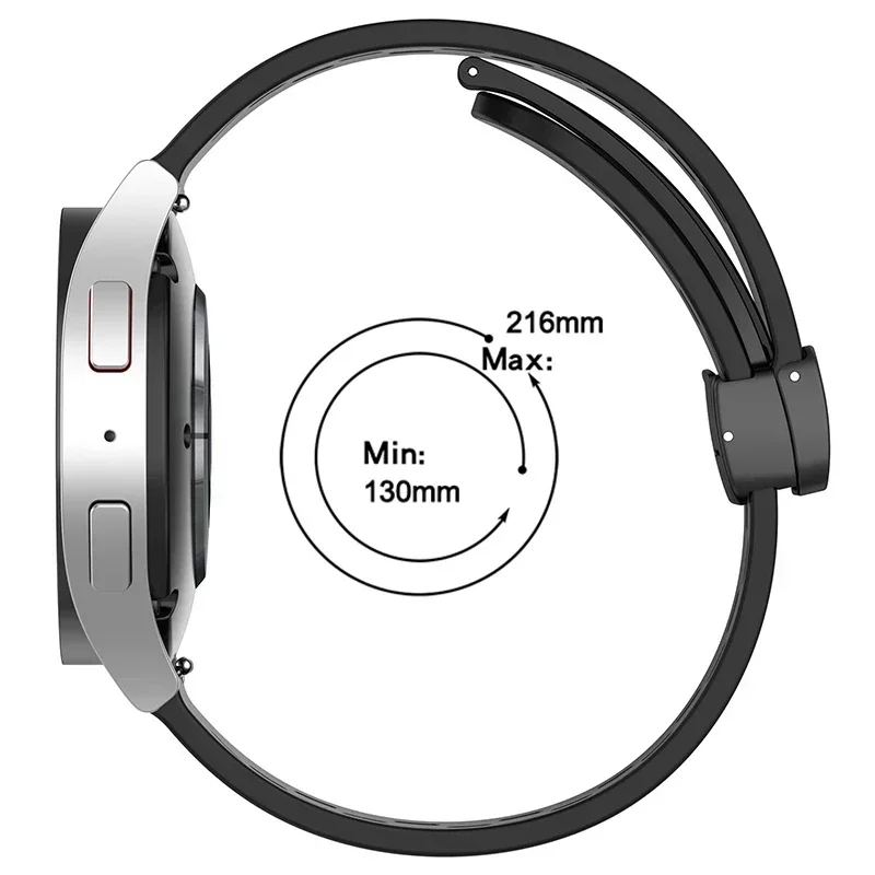 20mm 22mm Hole Silicone Magnetic strap for Samsung Galaxy Watch 6 4 classic bracelet for Samsung Watch 5pro Active2 Gear S3 Band